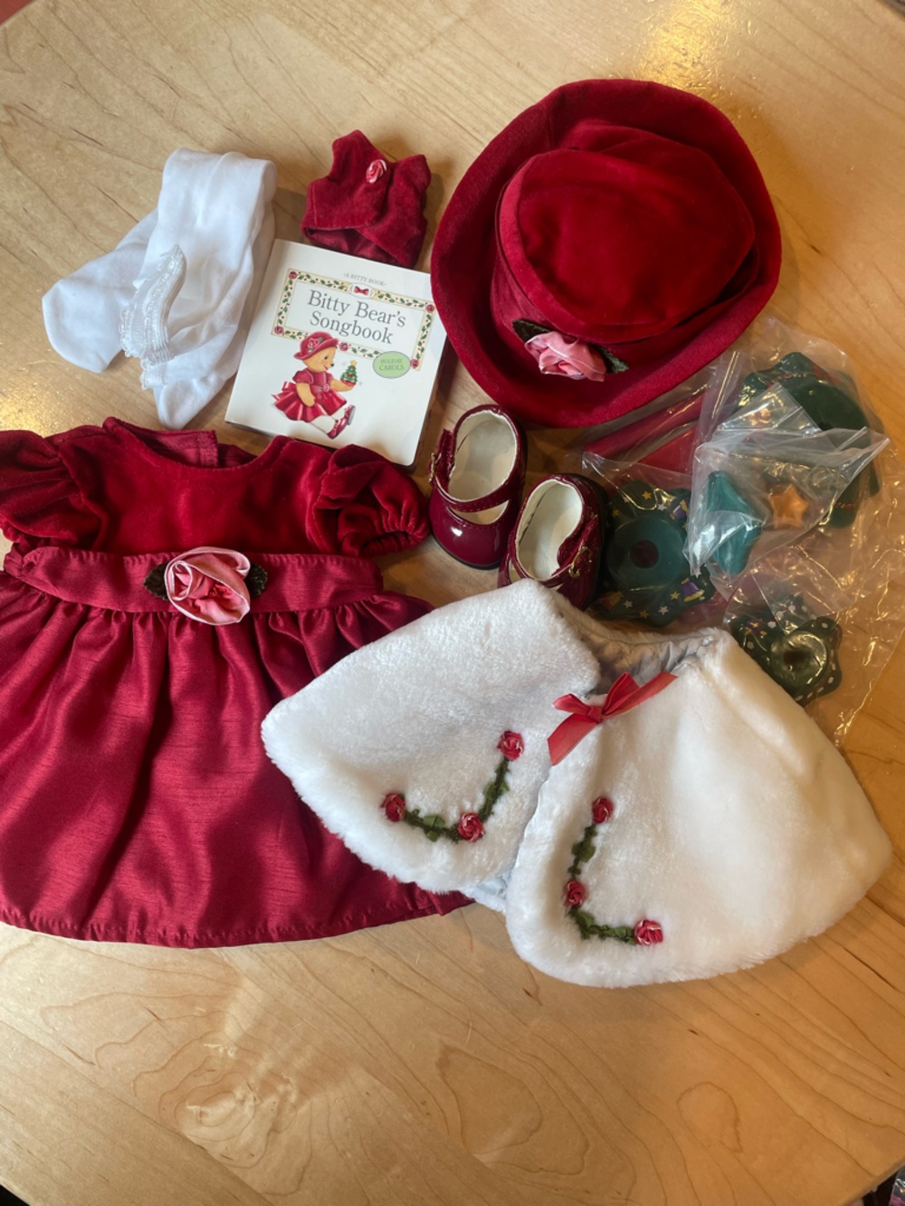 American Girl Bitty Baby Rosy Red Set with Reversible Cape